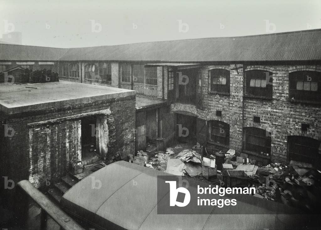 Patmore Street: derelict factory, 1952 (b/w photo)