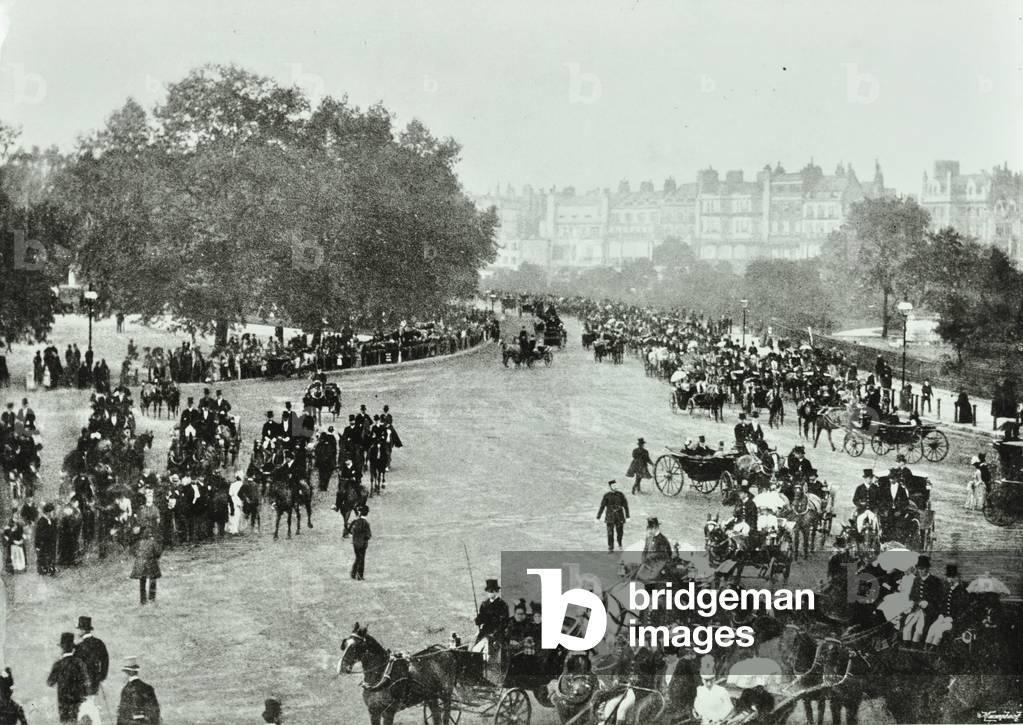 Hyde Park Corner, Westminster LB: Hyde Park Corner looking to Park Lane, 1896 (b/w photo)