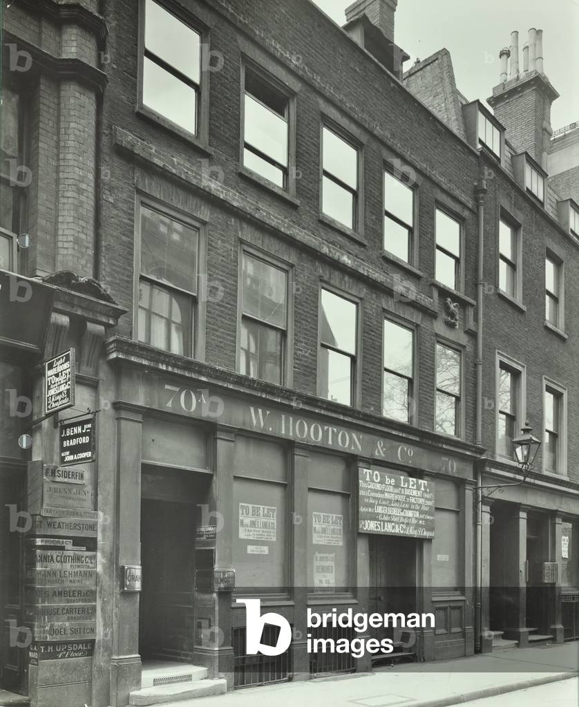 W. Hooton & Co, 70-70a Aldermanbury, London, 1912 (b/w photo)