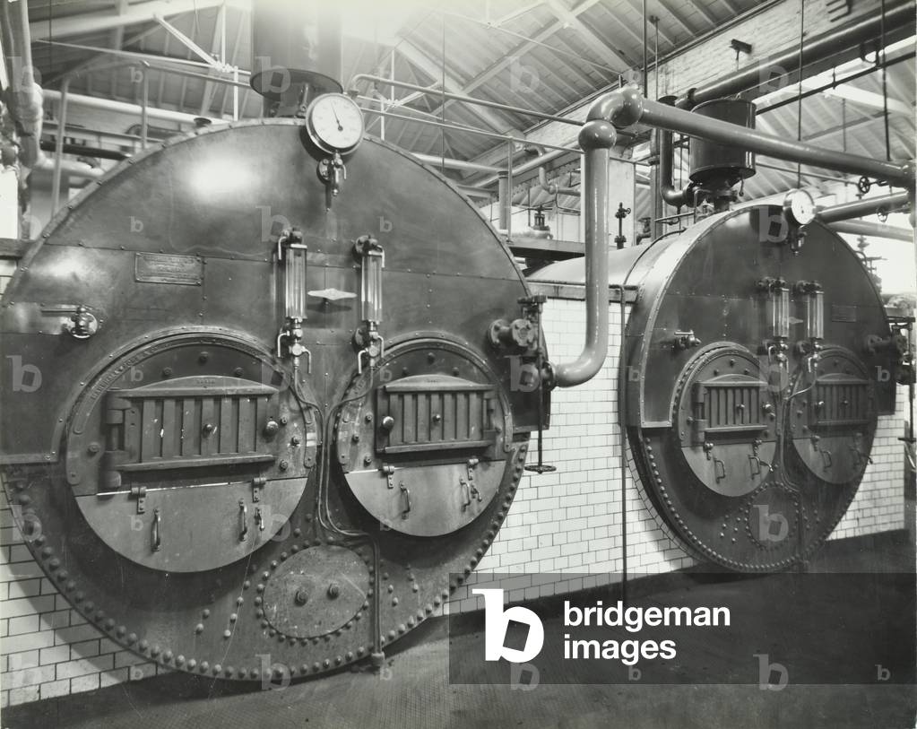 Swaffield Road Institution: boilers, 1938 (b/w photo)