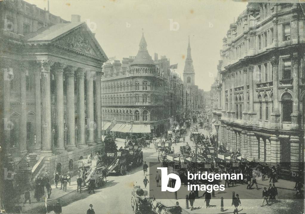 Mappin and Webb, Cheapside, from Mansion House looking west, City of London,  1890 (b/w photo)