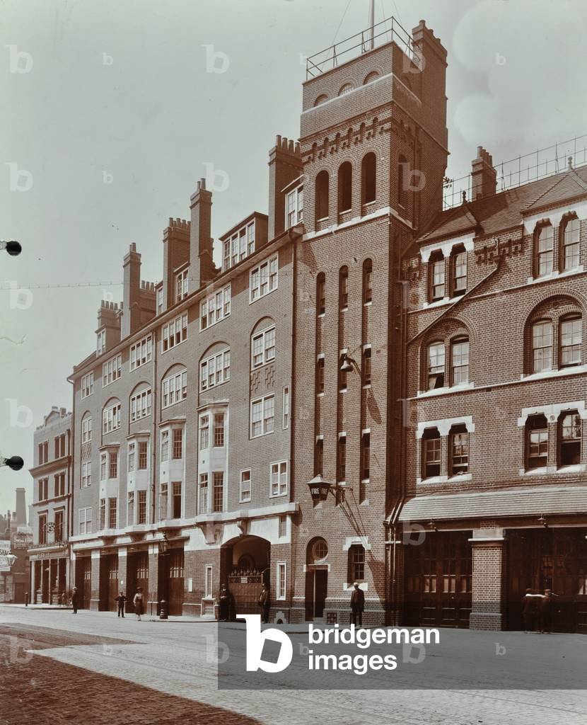Old Fire Brigade Headquarters: exterior, 1912 (b/w photo)