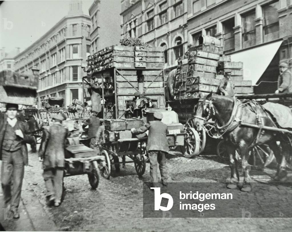 Billingsgate Market, Fish Street Hill, London, 1910 (b/w photo)