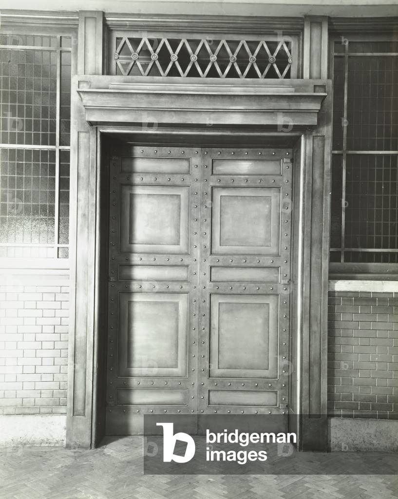 Brixton School of Building: doorway, 1937 (b/w photo)