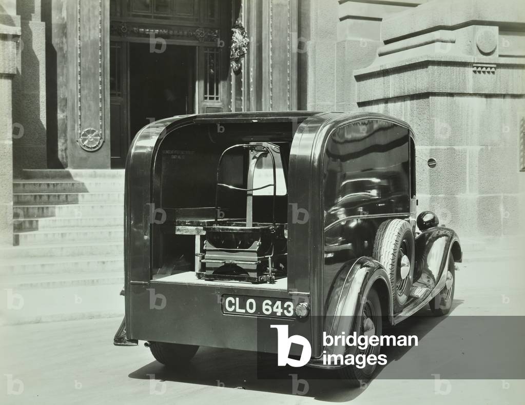 New type weights and measures vans , 1936 (b/w photo)