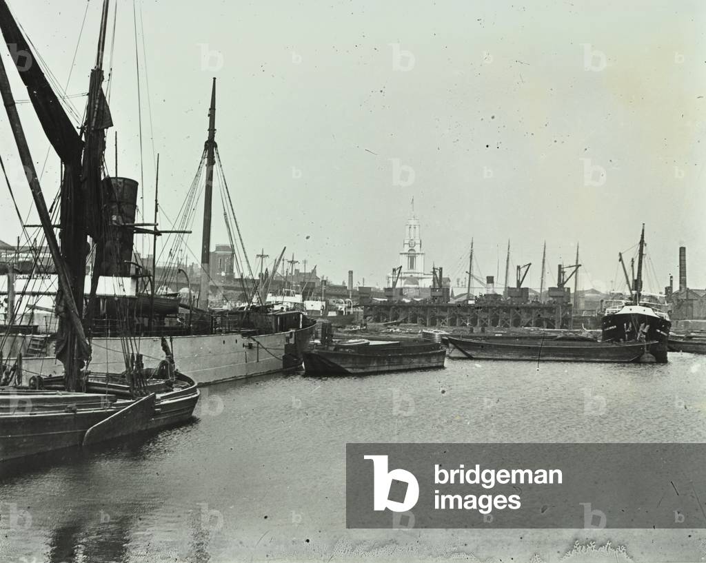 Regents Canal Dock, London, 1928 (b/w photo)
