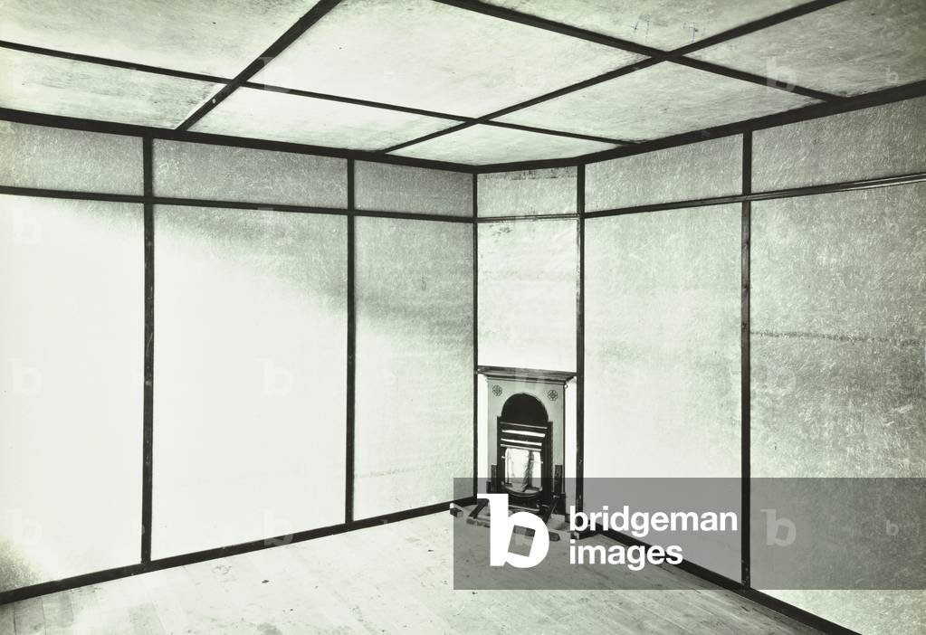 Downham Estate: interior of Atholl Steel House, London, 1925 (b/w photo)