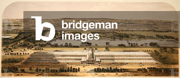 Bird's Eye View of the Building for the Great Exhibition, published by Ackermann & Co., 1851 (colour litho)