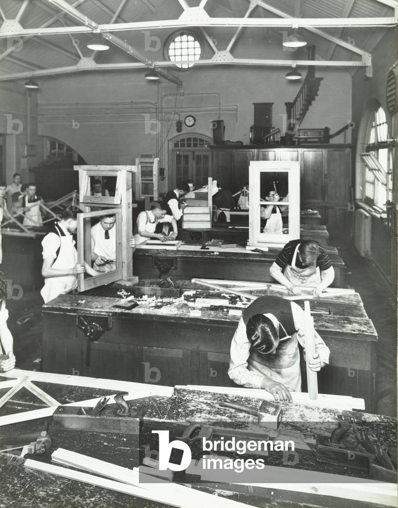 Brixton School of Building: workshop, 1939 (b/w photo)