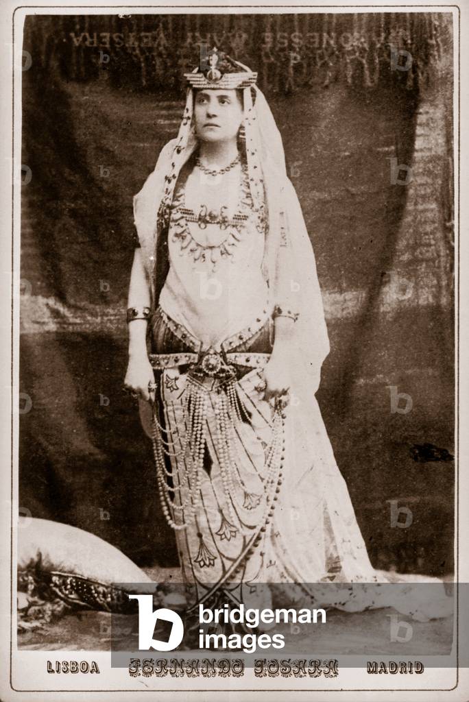 Portrait of Eleonora Duse (1858-1924), Italian actress portraying the character of Cleopatre in William Shakespeare's play “Antoine et Cleopatre”.