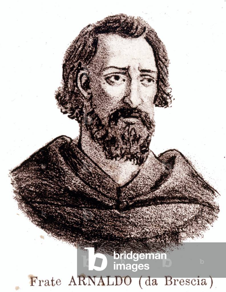 portrait of Arnaud de Brescia (Arnaldo da brescie) (1090 - 1155), Italian political and religious reformer.