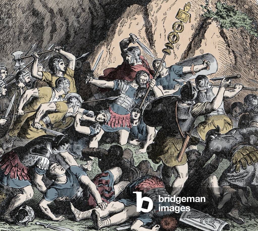 Defeat of the Fabians - Second Punic War (218-201 BC): the defeat of the Fabian army and the strategy of usury of Fabius Maximus (Quintus Fabius Maximus Verrucosus, known as Cunctator (the Timer) or Ovicula, circa 275-203 BC), against the looting of the army of Hannibal Barca in Campana, 217 BC