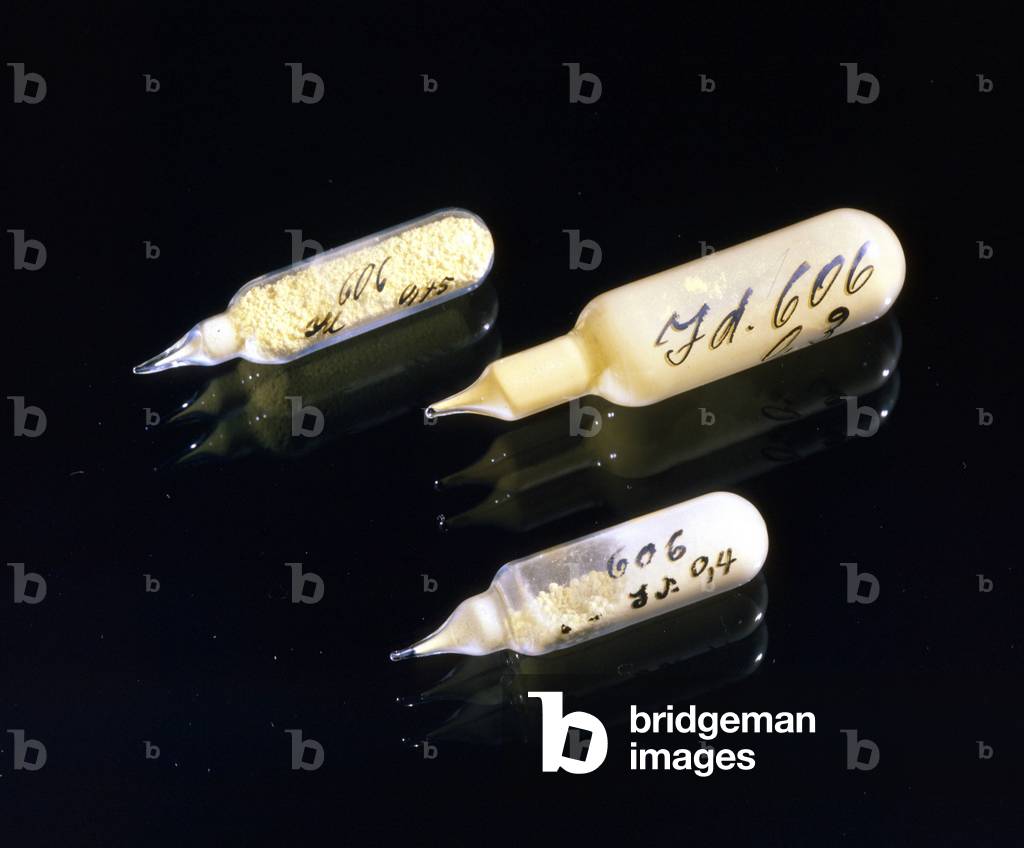 Image of Salvarsan 606, the first drug created in 1910 in an