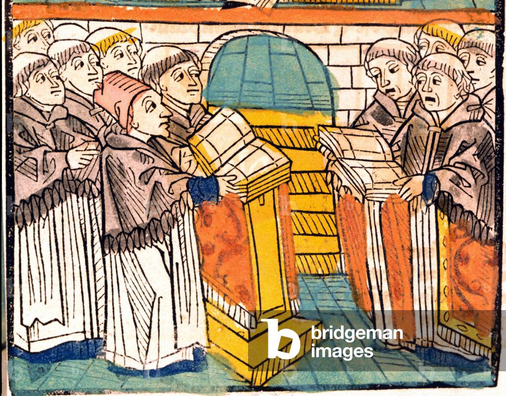 Canto ecclesiastico (monaci cantanti) - nel manoscritto «» Concilio di Costanza» del 1497.