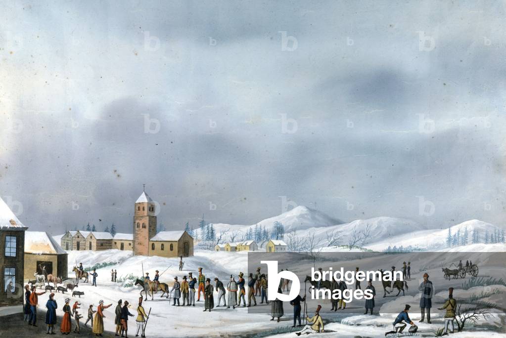 Prisoners of the Russian campaign in transfer from Nerva to Novgorod, March 1814 Rome, Museo napoleonico