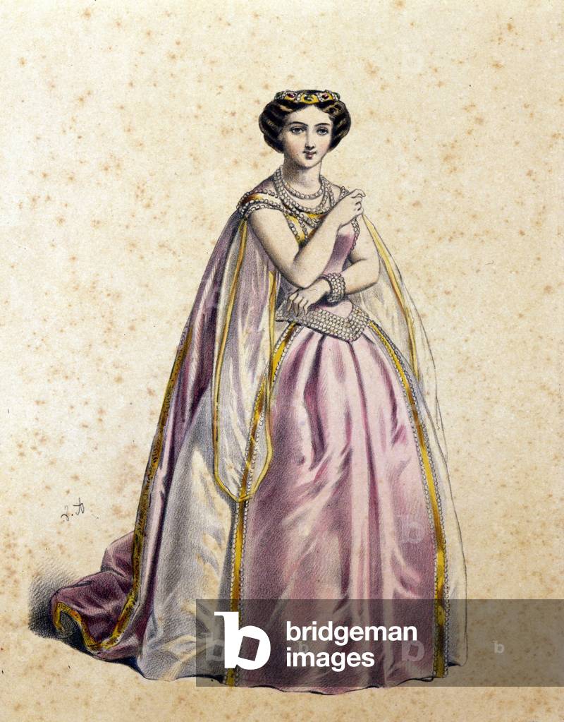 Immagine di Disegno "Sofia Cruvelli nel ruolo di Elena nel 3° atto dell'opera ""I vespri siciliani"" " 1855