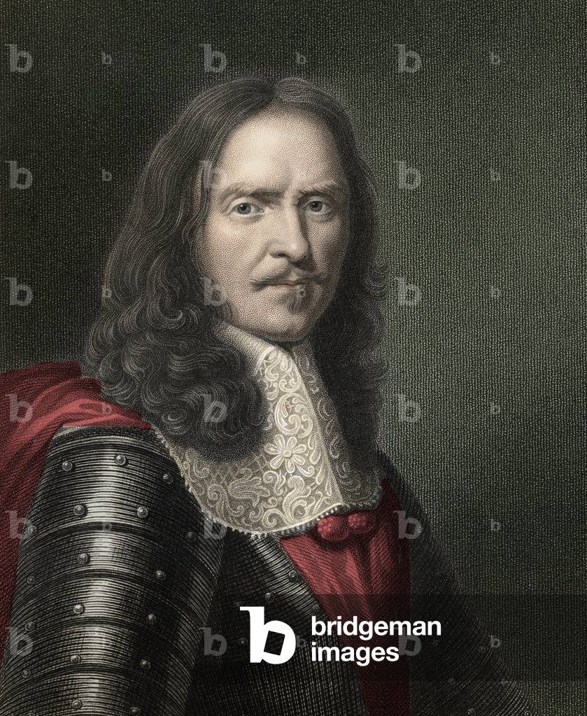 Portrait of Henri de La Tour d'Auvergne Bouillon, Viscount of Turenne, marechal of France (1611-1675) - Henri de la Tour D'Auvergne Viscount of Turenne, 1611-1675 - engraving - 19th century