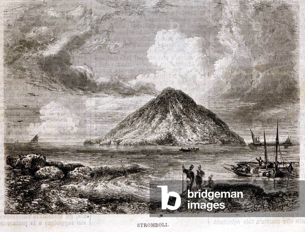 Island of Stromboli in the 19th century.