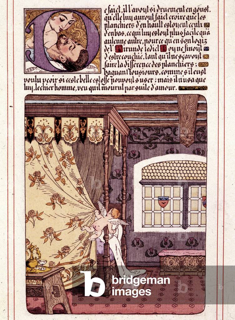 Illustration of Honore de Balzac's novel “La Mye du Roy”” by Leon Lebegue (1863-1944), 1902 edition.