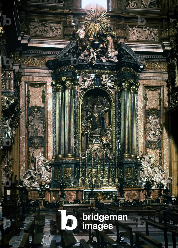 Altar of St. Ignatius at the Church of Jesus in Rome (baroque art).