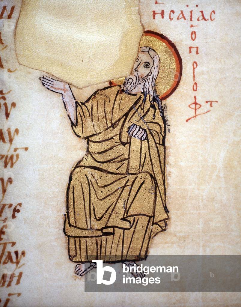 Saint Isaiah. Codex de San Gregorio di Nazianza (Nazianzeno) (Saint Gregoire of Nazianze) - 9th century Greek manuscript