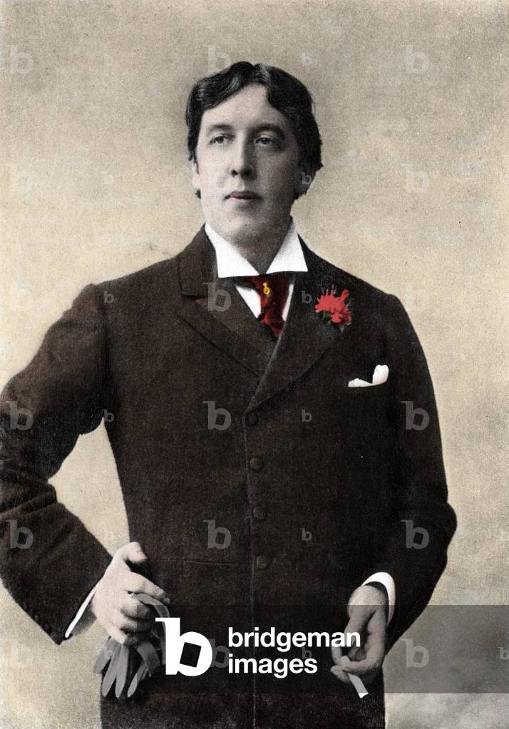 Porträt des Schriftstellers Oscar Wilde. Foto des 19. Jahrhunderts