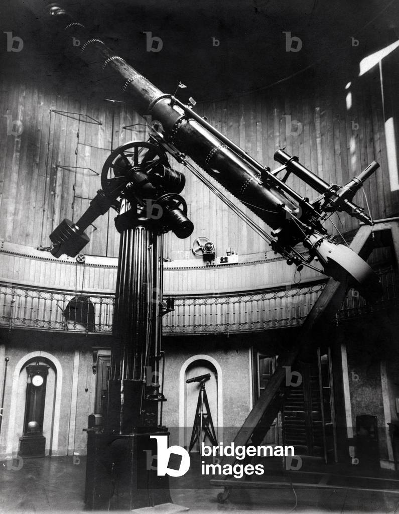 The Schmidt telescope by Giovanni Virginio Schiaparelli (1835-1910) astrophysicist in Brera (Milan). He observed rectilinear configurations on the planet Mars, calling them the Martian canals (canali).