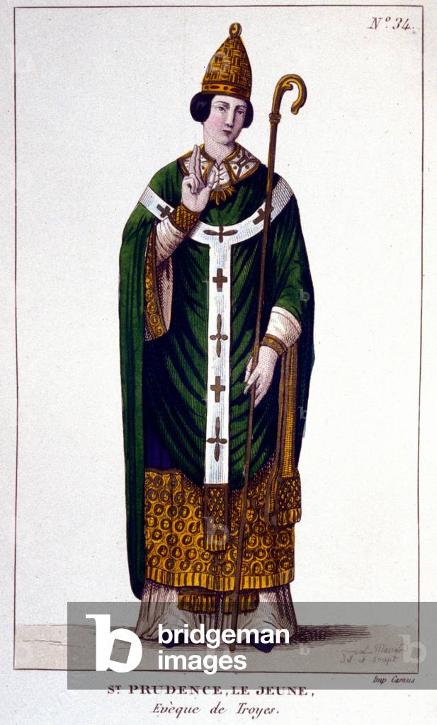 Portrait of Saint Prudence by Troyes Eveque de Troyes (9th century).
