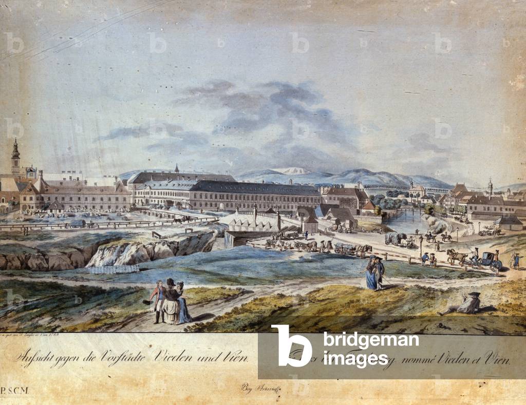 The suburbs of Vienna (Vieden) in Austria in the 19th century