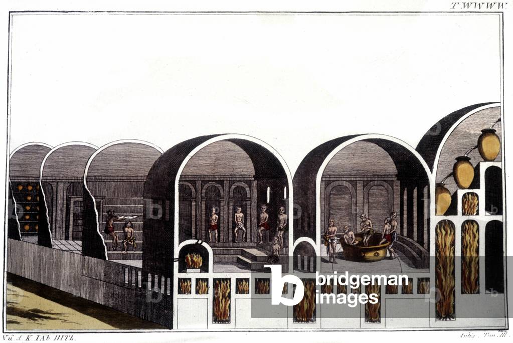 The Baths of Caracalla in Rome. Engraving from the beginning of the 19th century.