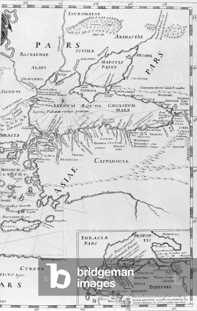 Map showing the locations of the Cycle of Argonauts.