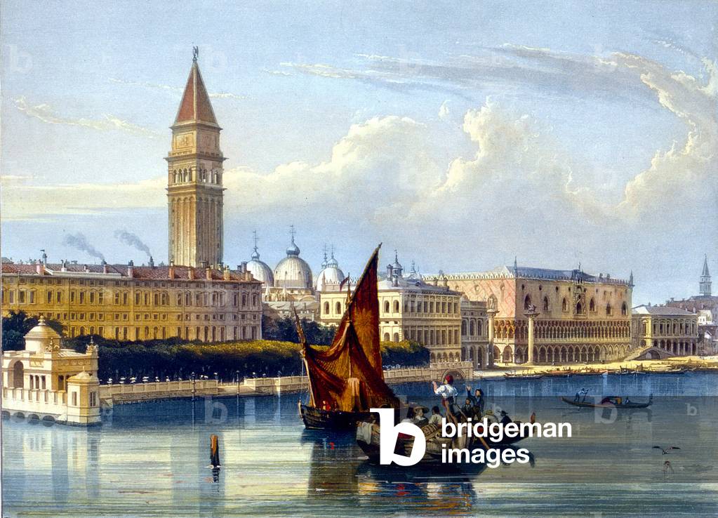 View of the great canal and St. Mark's Square. Venice Watercolour from the end of the 18th, beginning of the 19th century