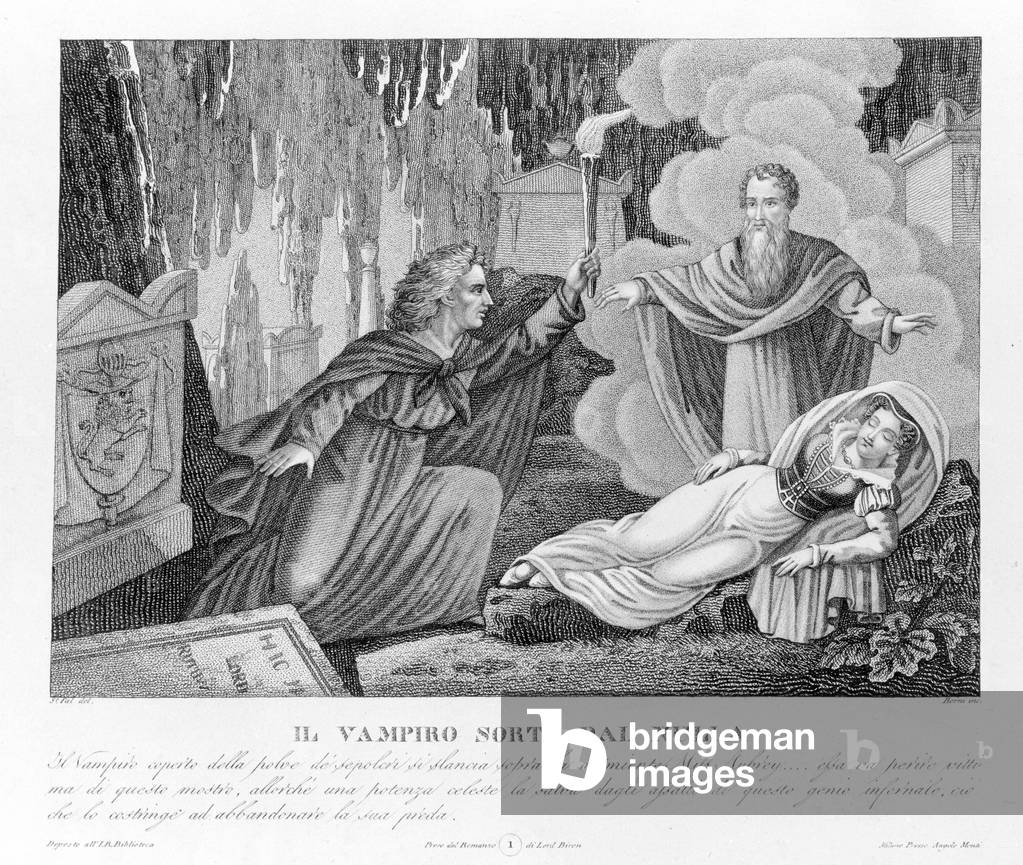 Heavenly revenge - according to the new “” The Vampire”” attributed first to Lord Byron (1788-1824), English poet. then to his secretary Polidori. 1816.