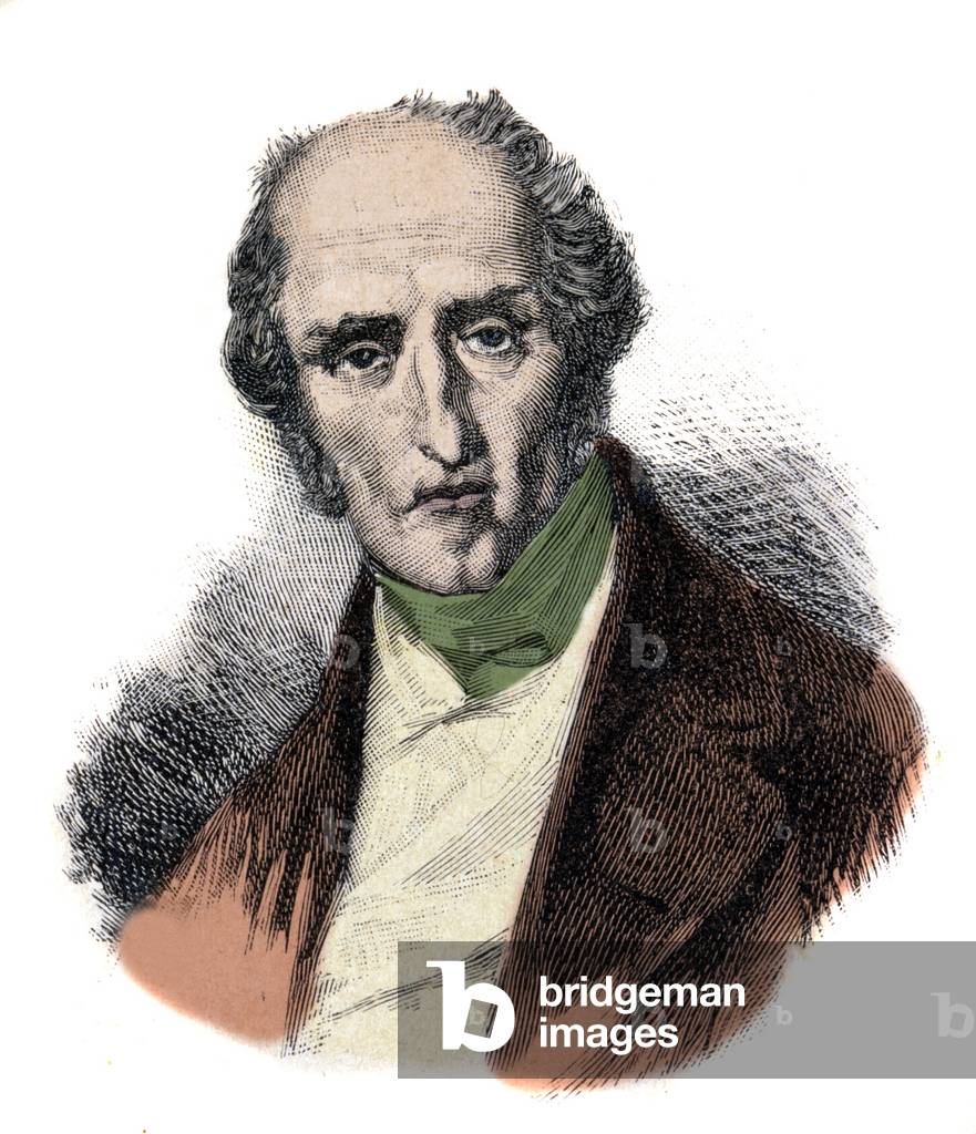 Portrait of Charles Fourier (1772 - 1837), French socialist theorist. Engraving of the 19th century.
