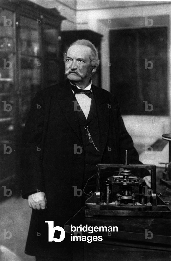 Portrait of Antonio Pacinotti Italian physicist (1841-1912) with his Ring (Anello).