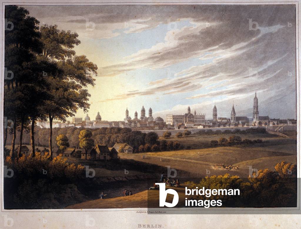 Overview of the city of Berlin in Germany. 1814