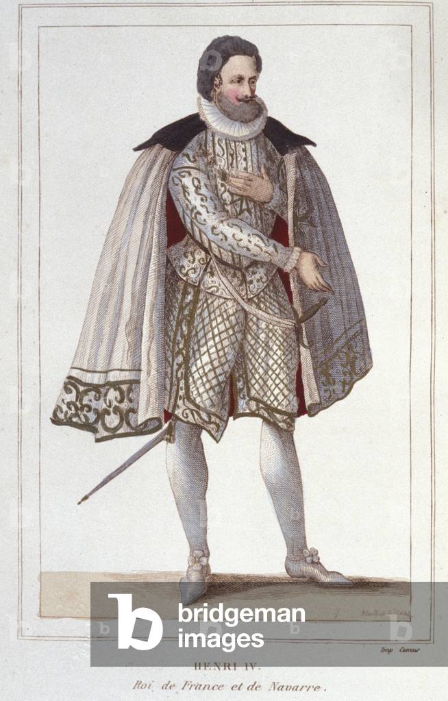 Portrait of Henry IV (1553-1610), King of France Engraving of 1830