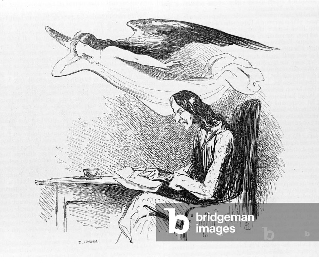 Paganini Nicolo (1782 - 1840) Italian violinist and composer. Caricature, engraving.