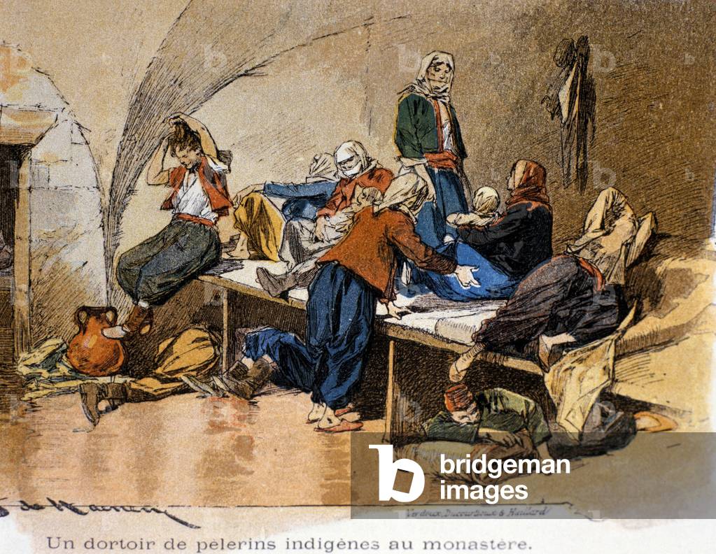 Bethleem. A pilgrim dormitory at the monastery. 19th century.