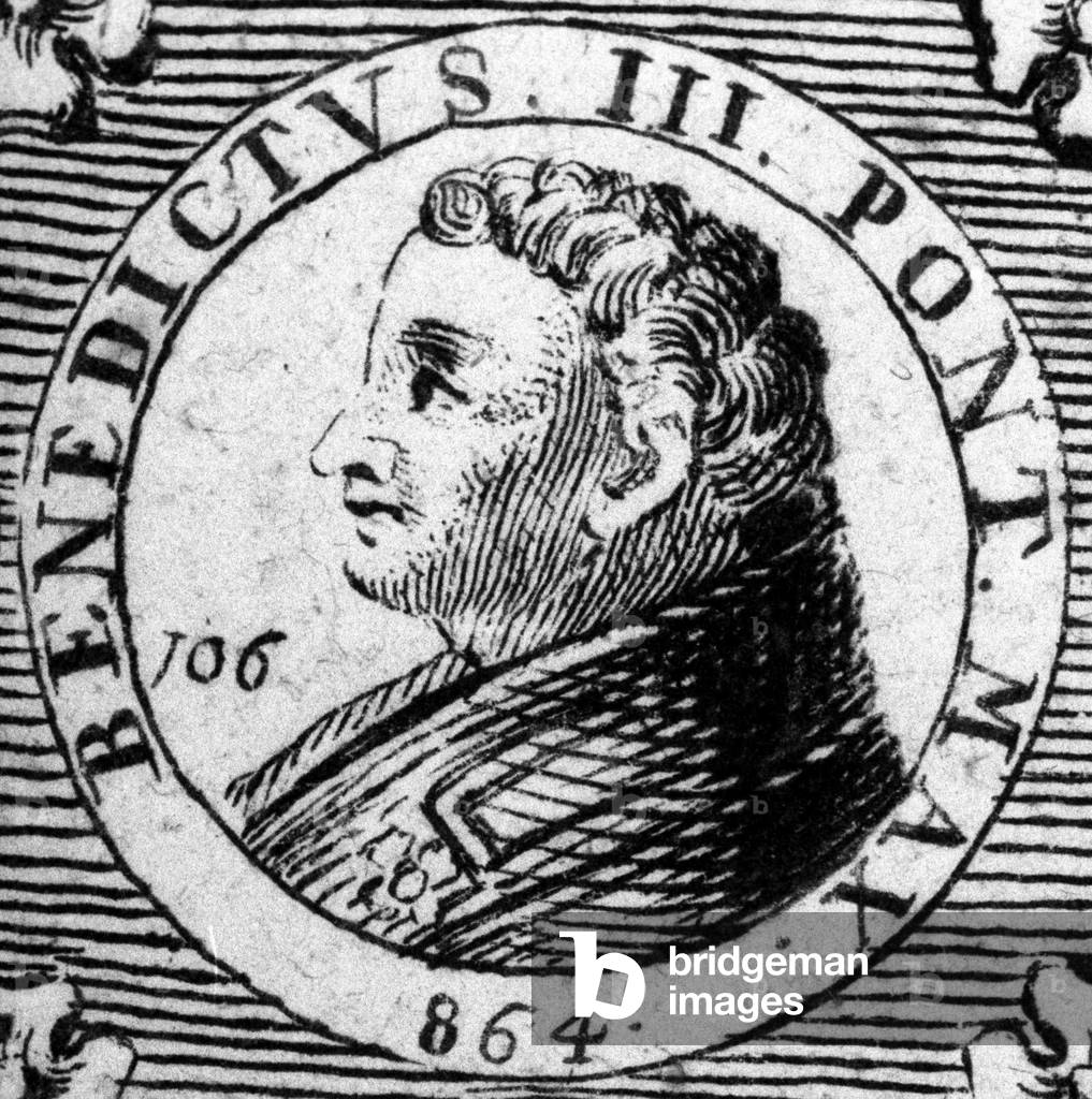 Portrait of Pope Benedict III or Benedict 3.