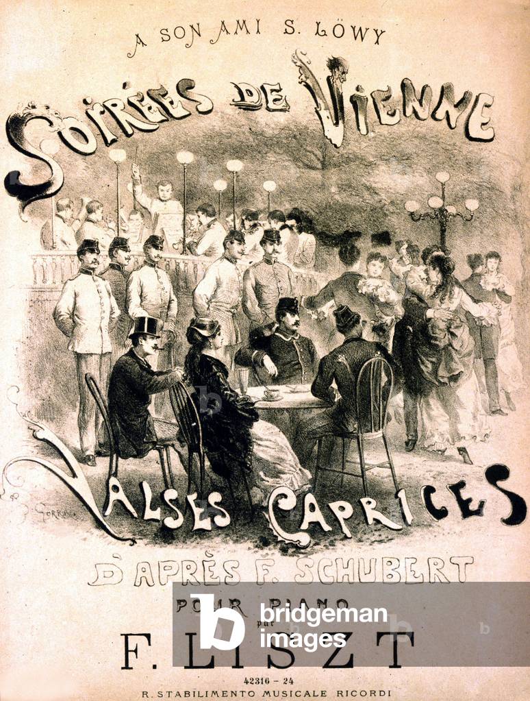 Affiche des soirées de Vienne. Valses caprices d'aprés F. Schubert.