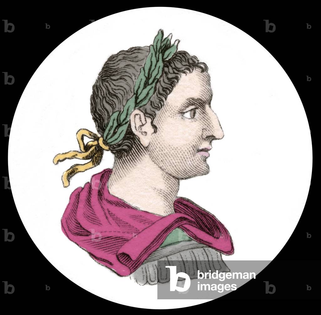 Portrait of Emperor Elagabal or Heliogabale (Marcus Aurelius Antoninus or Heliogabalus) (204-222 AD). Engraving of the 19th century.