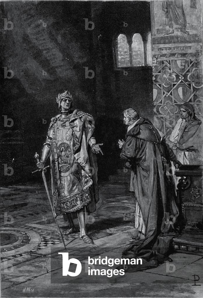 Representation of Cola di Rienzo (1314-1354), tribune of the Roman people. Illustration of the end of the 19th century