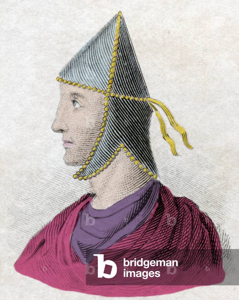 Portrait of Mithridate VI Eupator called the Great (v.132-63 BC), King of the Bridge. (Mitridate, re di Ponto) Engraving of the 19th century.