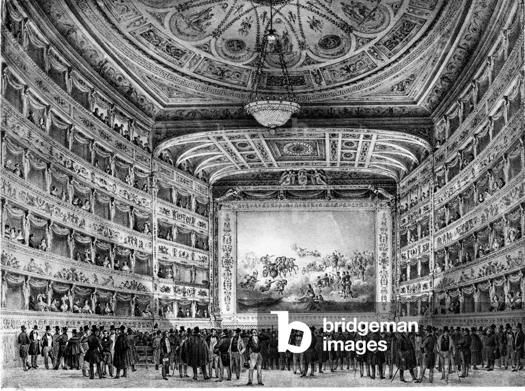 The Fenice Theatre in Venice. Early 19th century.