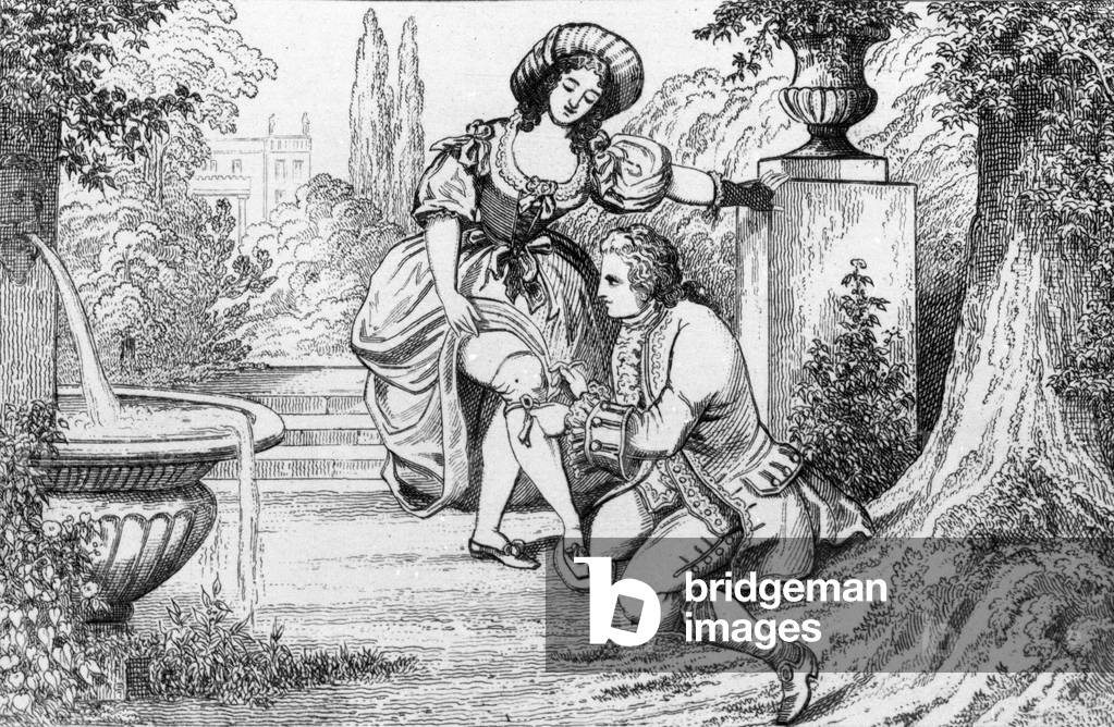 erotische Literatur: Illustration aus 'History of My Life' (Erinnerungen) von Giacomo Casanova (Gravur)