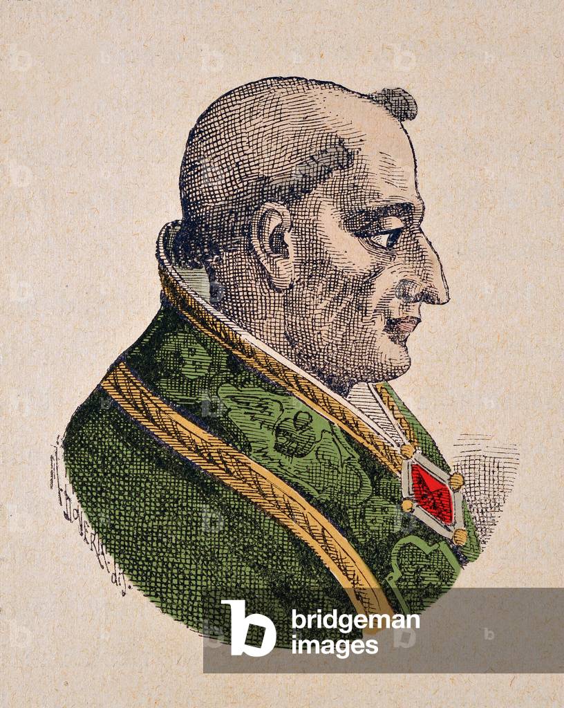 Portrait of the Pope Pie III (Pius or Pio) (1503), 1898 (engraving with later colouration)