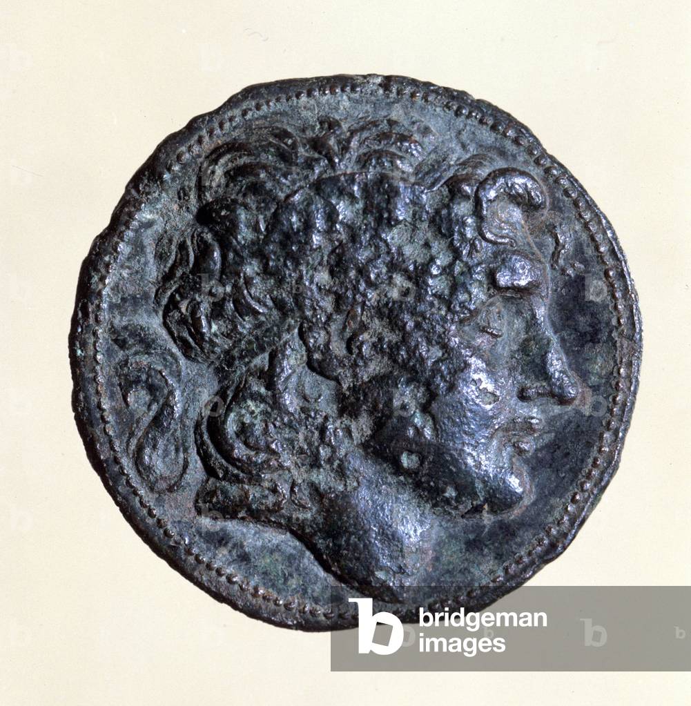 Coin with the effigy of Mithridate I (171 BC - 139 BC), King of the Parthians.