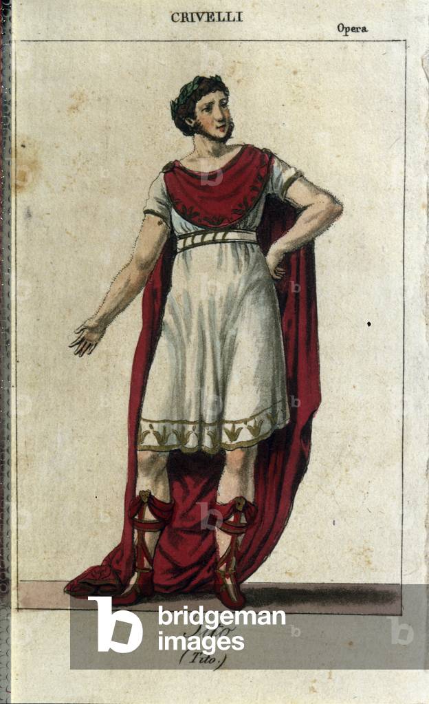 Gaetano Crivelli (1768-1836) in the role of Tito in “La Clemence de Tito” by Wolfgang Amadeus Mozart (1756-1791) represented at La Scala of Milan in 1819