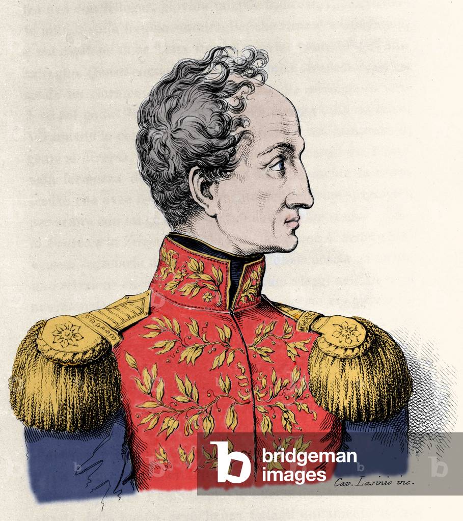 Portrait of Simon Bolivar (1783-1830), General and South American statesman.